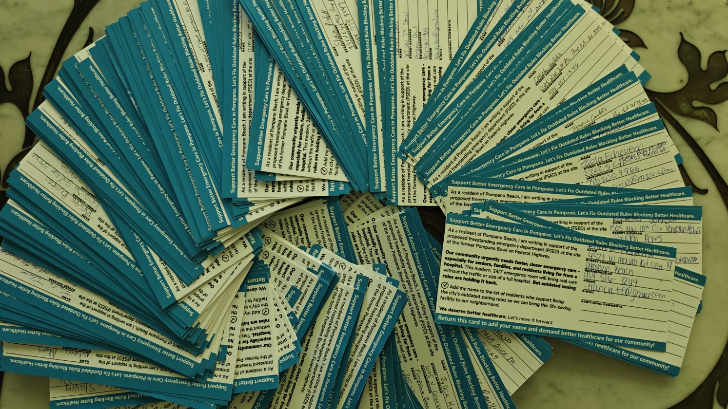 Community petitions fanned out showing overwhelming support